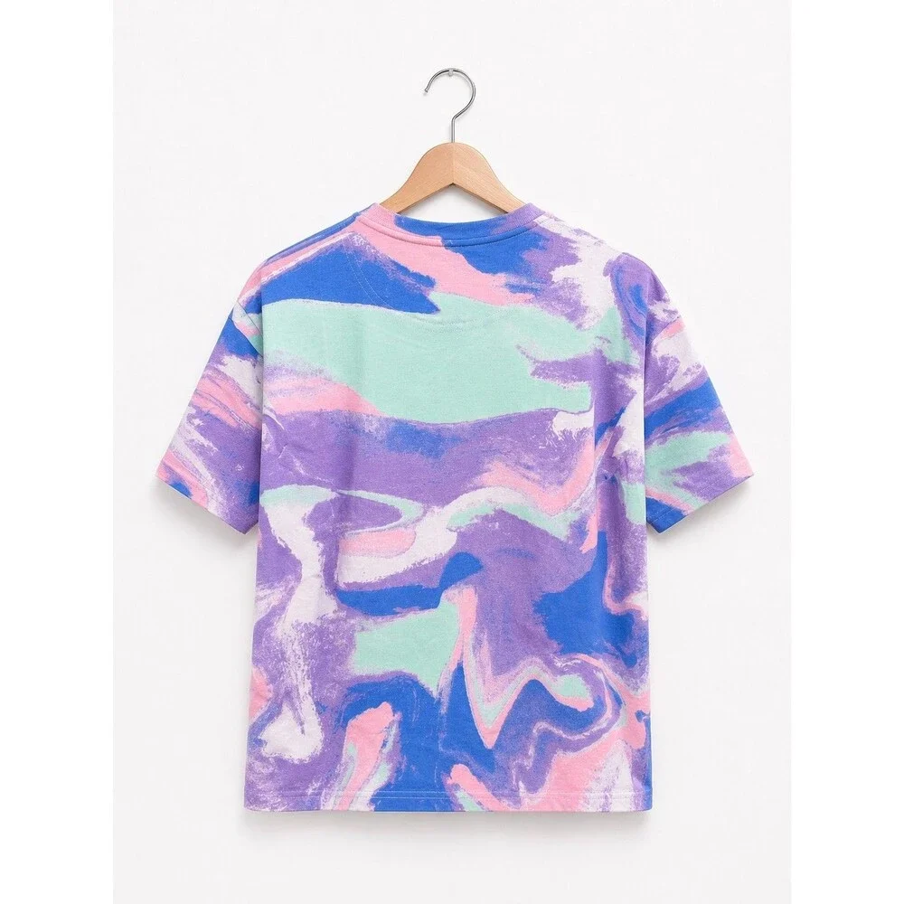Converse Multicolor Chuck Taylor All Star Logo Graphic Crew Neck T-Shirt Girls L